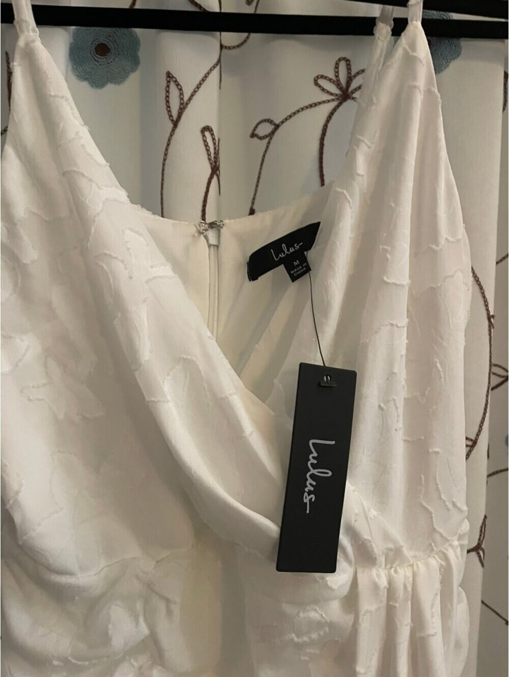 NWT | Lulus | M | Primped to Perfection White Mini Floral Burnou - Picture 3 of 6